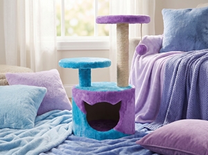 Amistar Azure Rainbow – Premium All Size Cat Scratcher, Colorful Sisal <b>Post</b>, Fun & Durable Cat Playground - Product Image 5