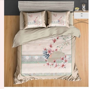 Contemporary Floral Luxury King Size Satin Cotton Bedsheet <b>Set</b> Organic Eco-Friendly Durable Fabric for Year Use Classic Master - Product Image 1