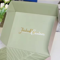 Boîte d'expédition en carton ondulé personnalisée avec logo, rose et verte, recyclable, pour chaussures, cosmétiques, cadeaux