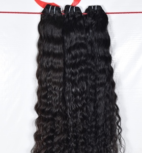 Paquete de cabello indio de Color Natural, máquina negra para mujeres, doble trama, onda profunda, cutícula recta alineada, cabello humano sin procesar - Product Image 3