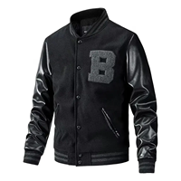 Veste universitaire d'hiver pour homme, style Chicago, en toile, col montant, broderie personnalisée, patch sur le devant, respirante, séchage rapide, taille sur mesure