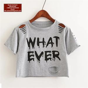 ผ้าฝ้าย 100% ขนาดใหญ่พืชเสื้อผ้าสุภาพสตรีสวมเสื้อแขนสั้นเสื้อแฟชั่นใหม่ฉีกขาดที่กําหนดเองผู้หญิงเสื้อยืดพืช - Product Image 1