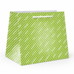 Sac de courses personnalisé en papier kraft carré 34x25x35 cm, laminé haute résistance, 4 couleurs - Product Image 1