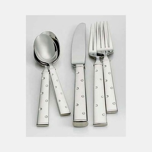 Ensemble de couverts en acier inoxydable au Design moderne, poignée ronde forgée à la main, comprenant une fourchette à dîner, une cuillère à thé - Product Image 2