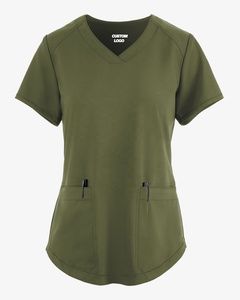 Uniformes de gommage d'allaitement féminin respirant Stretch Satin Jogger hôpital Scrubs costume ensemble - Product Image 1