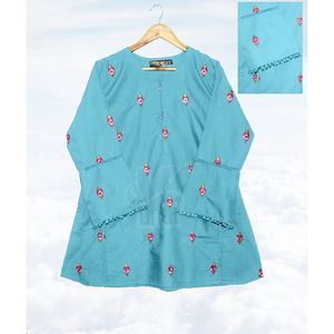 Traje Salwar Indio KUNAR RANGTARA PHULKARI de Georgette para Bebés Niñas, Cosido con Bordado Intenso, para Fiestas - Rs 1499/- - Product Image 2