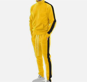 Conjunto de chándal unisex XL personalizado de alta calidad a rayas gris 100% poliéster transpirable de talla grande polar para correr entrenamiento de invierno - Product Image 1