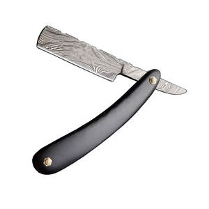 Maquinilla de afeitar de peluquero de borde recto Damasco profesional, maquinilla de afeitar de seguridad de un solo Borde de calidad de salón, mango de madera, afeitado desechable para hombres - Product Image 6
