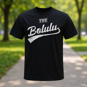 T-shirt retrò Bolulu nera unisex girocollo a maniche corte per adulti promozionale - Product Image 3