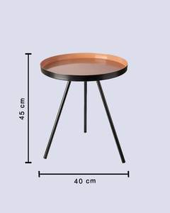 Table d'appoint ronde pêche et noire, table d'appoint moderne avec finition bicolore - Product Image 3