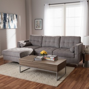 SFL68014 L-Shaped Corner Three-Seat <b>Sofa</b> 220x80x160cm Size Canvas Fabric Upholstered <b>Sponge</b> Home Apartment Living Room Furniture - Product Image 4