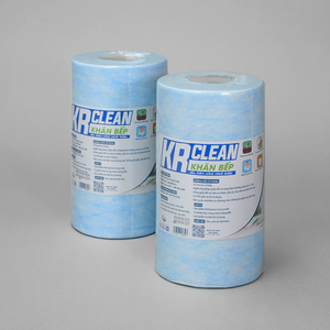 Krclean 100 Sheets Blue 20x20cm 1-Ply Kitchen Wipes Absorbent Paper Towel Roll for Cleaning Kitchen Surfaces for Dinner Napkins - Product Image 6