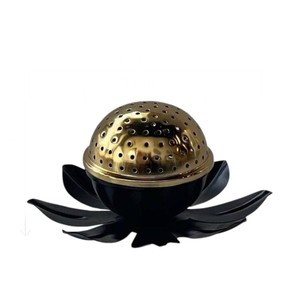 Ensemble de brûleur à encens Bakhoor au design du Moyen-Orient, aspect moderne, bois de santal naturel et métal, pour la maison, l'hôtel, la table, vente en gros - Product Image 4