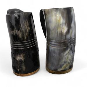 แก้วเบียร์ที่ได้รับแรงบันดาลใจจากยุคกลางทำด้วยมือแก้วมักลายเขาควายออกแบบได้ตามต้องการ - Product Image 4