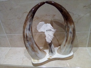 ZAM IMPEX 2025 nueva llegada Art Deco escultura de cuerno Natural con Base de madera artesanía tarifa al por mayor - Product Image 2