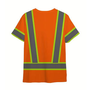 Camiseta de Trabajo de Alta Visibilidad, 100% Poliéster, Ropa de Trabajo Reflectante, Camisetas de Alta Visibilidad - Product Image 6