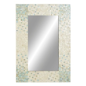 Miroir mural de luxe en nacre rectangulaire, cadre en coquillage fait à la main, salle de bain, salon, miroir décoratif - Product Image 3