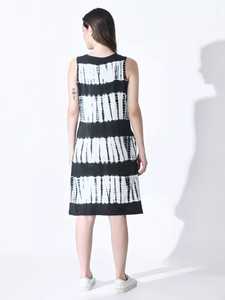 2023 prix de gros vêtements fabricants cravate teinture femmes sans manches robe midi avec poche été chaud tenue décontractée - Product Image 3