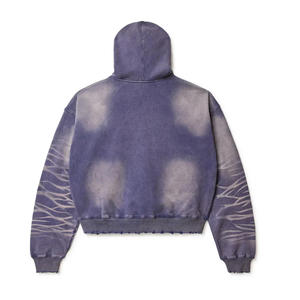 Sweat à capuche zippé pour homme 2027, poids lourd, délavé à l'acide, déchiré, streetwear, brodé, pièce de mode - Product Image 3