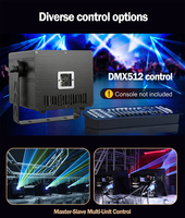 Proyector de Luces Láser RGB de Animación para Fiestas DJ, 7W, para Espectáculos Láser en Discotecas y Escenarios, con Control por Aplicación DMX ILDA
