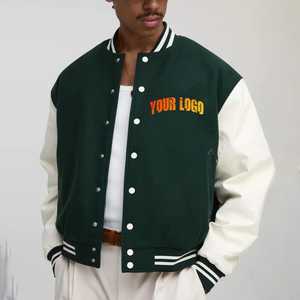 แจ็กเก็ตเบสบอลแขนยาวสำหรับผู้หญิงแจ็กเก็ตบอมเบอร์ทีมตัวแทนสีพื้นพร้อมกระดุมดีไซน์สำหรับฤดูใบไม้ร่วง - Product Image 1