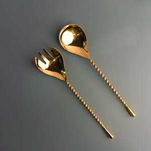 High Quality Twisted Handle Metal <b>Salad</b> Server for Kitchen Serving Wedding Restaurant Table Decor Reasonable Priced <b>Salad</b> <b>Tools</b> - Product Image 3