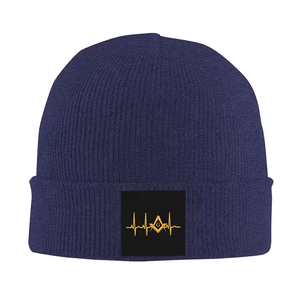 Custom Heartbeat Freemason Breathable <b>Waterproof</b> <b>Beanie</b> Caps Hip Hop Knitting Hat Unisex Adult Size Winter Warm - Product Image 5