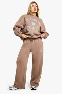 Taupe personnalisé femmes Colorado athlétisme jambe droite Joggers dernier hiver éponge polaire pantalons de survêtement/pantalon/pantalon - Product Image 2