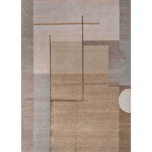 Alfombra Kavi Ivory de Lana y Seda de Bambú Anudada a Mano, Esk-373(3D), 10 mm de Grosor, Rectangular Abstracta para Dormitorio, Desplegable, Alfombras Hechas a Mano en 3D - Product Image 1