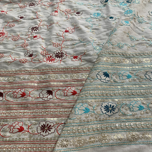 Chất lượng cao Cotton sequin thêu vải với phong phú phức tạp mô hình hoa căng tính năng cho trang phục và đám cưới - Product Image 1