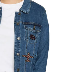 Nouvelle arrivée veste de mode pour femmes fabriquée à la main toile Denim avec remplissage en coton broderie à la main broche prix de gros - Product Image 6