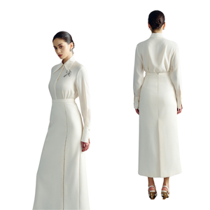 Trajes de falda de calidad superior espalda dividida tela ecológica Oriana Slip Falda Mujer ropa de invierno Whiteant Vietnam mayorista - Product Image 1