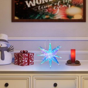 12 "Navidad Moravia estrella prismática iridiscente fácil montaje plegable LED estrella decoración colgante Navidad estrella vacaciones Decoración - Product Image 3