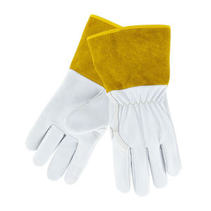 Gants de travail argon en cuir de vache pour hommes avec logo personnalisé Gants de soudage TIG de sécurité de haute qualité certifiés CE avec doublure en coton - Product Image 4