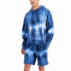 Ensemble de shorts décontractés pour hommes en coton 100% avec capuche, ensemble athlétique élégant avec sweat-shirt et shorts, adapté à la remise en forme et à l'usage en extérieur - Product Image 1