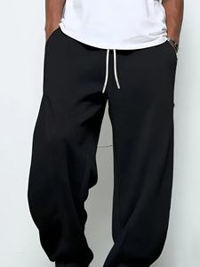 Pantalones de chándal holgados de forro polar para hombre, cálidos para invierno, informales, de ajuste suelto, tipo jogger, suaves y cómodos para estar en casa - Product Image 2