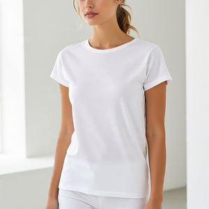 T-shirt d'été surdimensionné femmes en gros 100% coton Polyester T-Shirt dames Jogging épaule tombante T-Shirt femmes - Product Image 2