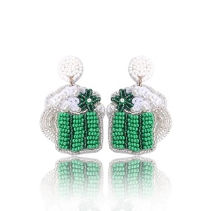 Nouvelles boucles d'oreilles géométriques bohèmes personnalisées en perles de rocaille, bijoux faits à la main en acier inoxydable pour mariages, cadeaux, tendance et élégantes pour femme - Product Image 2