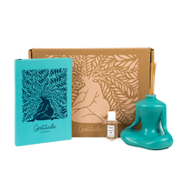 Coffret Cadeau Vert Pastel de Remerciement : Boîte Artisanale, Carnet, Diffuseur de Parfum Jasmin Musc Blanc 30ml, Parfum Calme et Sérénité