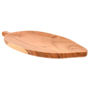 Plateau de collations en forme de feuille fait à la main en bois massif idéal pour la vaisselle et le plat de mariage de fruits de dessert de restaurant - Product Image 4