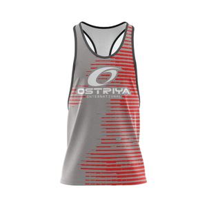 เสื้อกล้ามผู้ชายยอดนิยม ทรงปกติ ระบายอากาศได้ดี ผลิตจากผ้าโพลีเอสเตอร์ 100% แห้งเร็ว เหมาะสำหรับออกกำลังกาย ฟิตเนส สีตามสั่ง โลโก้ด้านหน้า แบบไม่มีแขน - Product Image 1