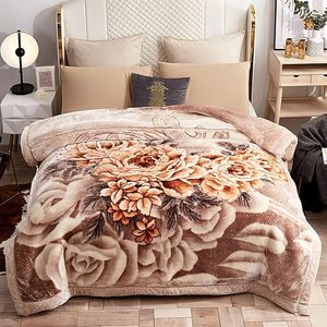 Polyester <strong>Throw</strong> Blanket Double-layer Warm Thickened <strong>for</strong> Winter Super Soft Warm Cozy Raschel <strong>King</strong> <strong>Size</strong> Plush Blanket Double <strong>Bed</strong> - Product Image 3