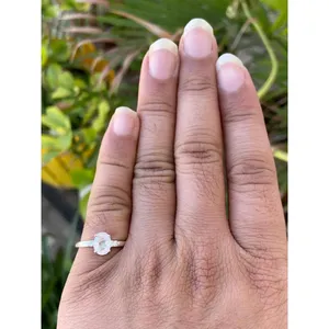 Anillo Ovalado de Piedra Lunar Arcoíris, Plata de Ley 925, Anillo de Piedras Preciosas Hecho a Mano, Proveedor de Joyería al por Mayor - Product Image 4