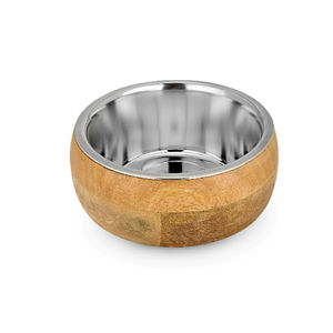 Comederos y Bebederos Redondos Automáticos para Mascotas Hechos en India, Elevados, de Madera y Acero Inoxidable, Caja de Viaje para Perros, Empaquetados para Exportación, Vendedores Indios - Product Image 1