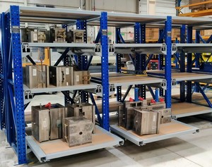 Estante de herramientas industrial Apertura Molde de acero Estantes Cajón 100% Estructura de perno de protección contra la corrosión para palé de almacenamiento de almacén - Product Image 1