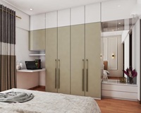 Bon prix - Armoire en bois / Armoire en bois massif - Armoire de chambre à coucher avec porte en verre à vendre