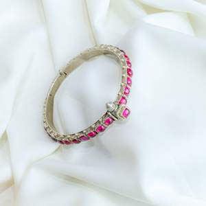 925 Silver Adjustable <b>Bracelet</b> with <b>Ruby</b> Stone Asama Semi-Precious Bezel Setting for Gift - Product Image 4