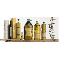 Juego de tres botellas de aceite de oliva virgen, 500ml, verde claro, para vestidor de cocina y servicios de alimentos