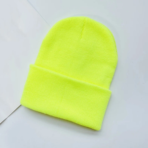 Gorro de punto con puños de estilo minimalista para clima frío, gorro de acrílico suave de Color sólido, moda de calle cómoda Unisex - Product Image 6