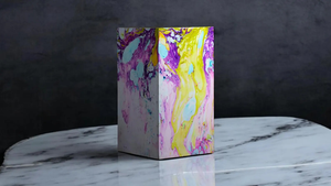 Urna de madera de mango hecha a mano Abstract Aqua Swirl Design Memorial Keepsake - Product Image 6